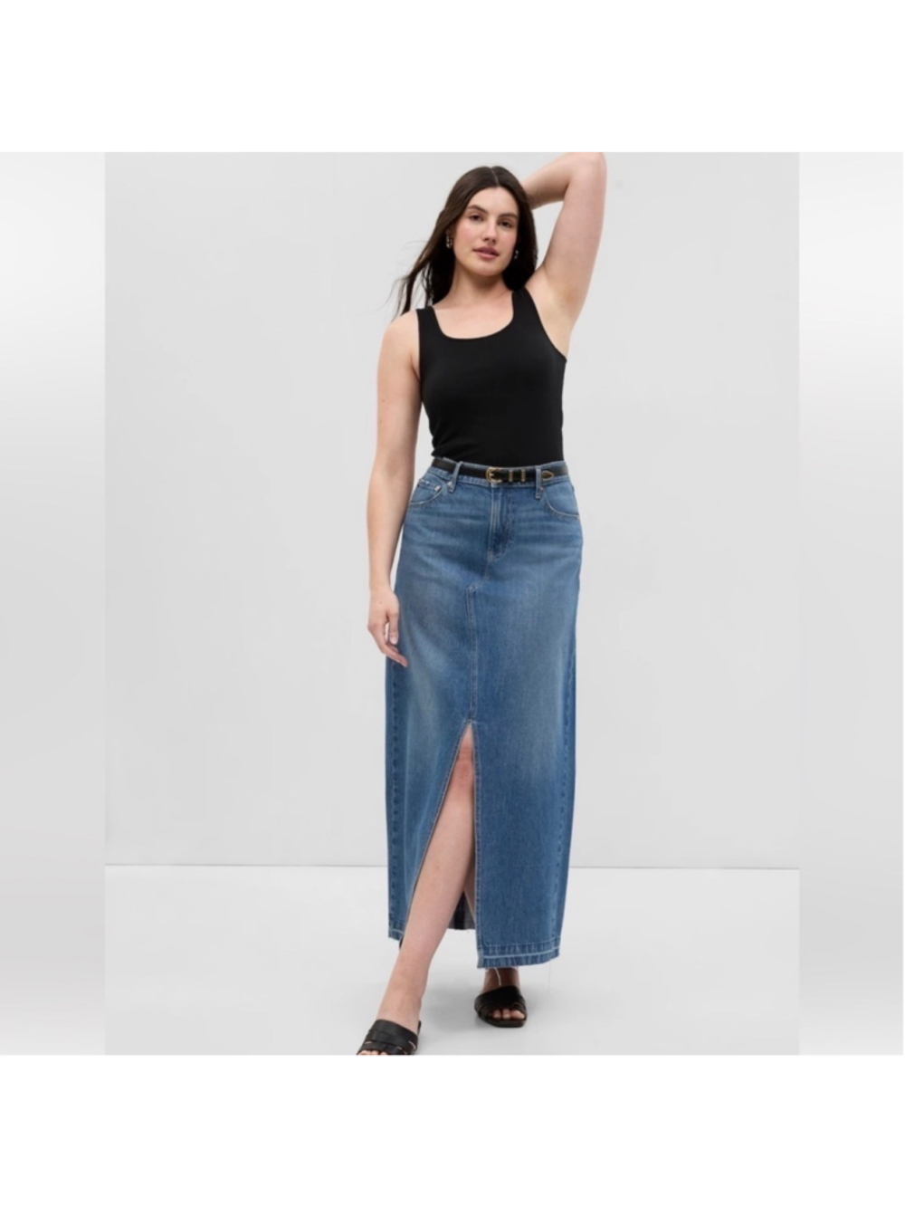 Gap New Denim Cotton Maxi Skirt Women's Plus Size 16 Indigo Blue Classic